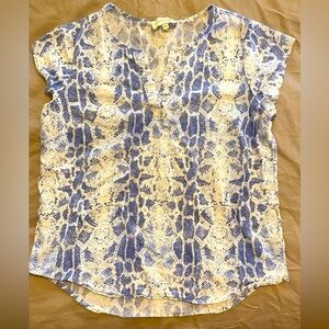 Blue snake print top